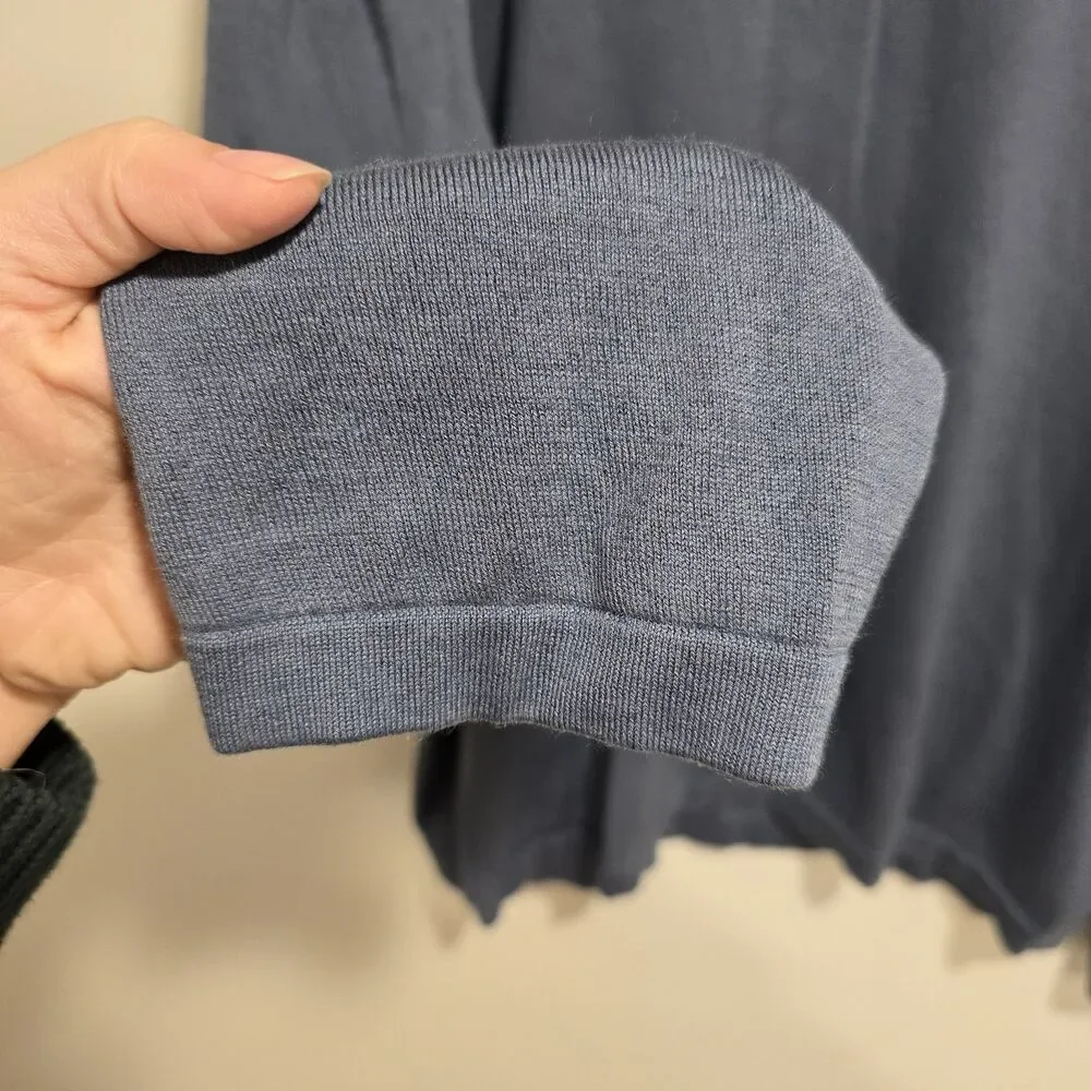 BANANA REPUBLIC Luxury Blend Silk Cashmere V-Neck Sweater Sz XL Mens Blue Light